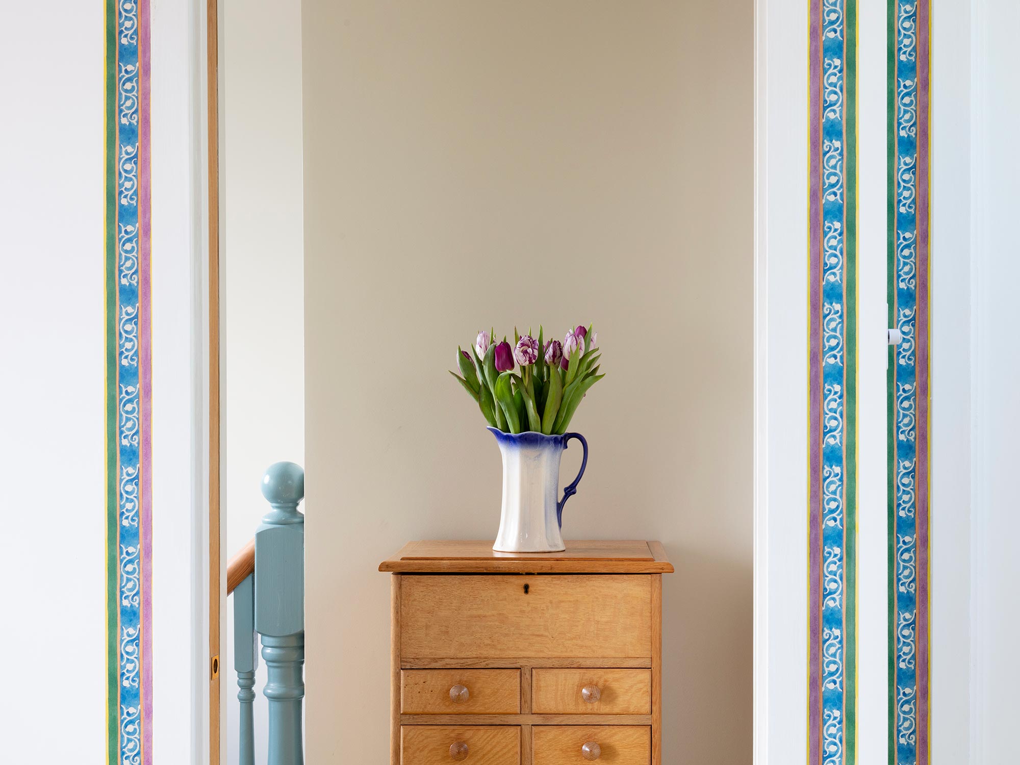 Silk stripe border IV - jewel - East London Cloth